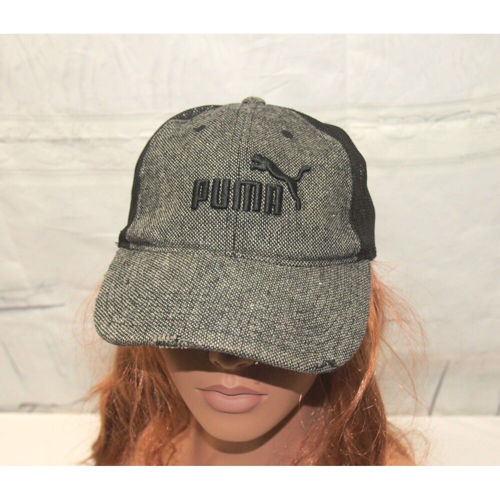 Puma Wool blend Baseball Cap Factory Distressed Gray with Black Mesh Rear Unisex